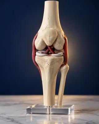 Ilustração de um modelo anatômico de joelho
